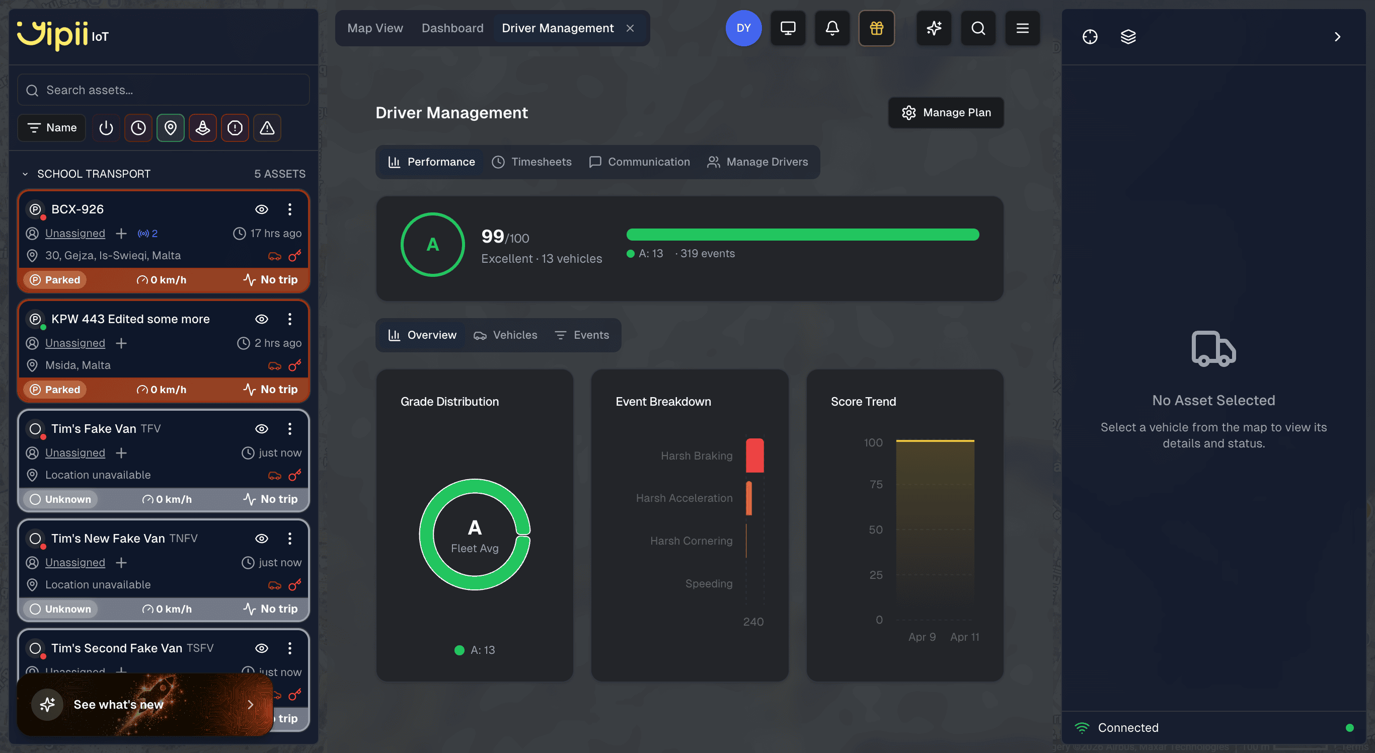 Driver performance scoring