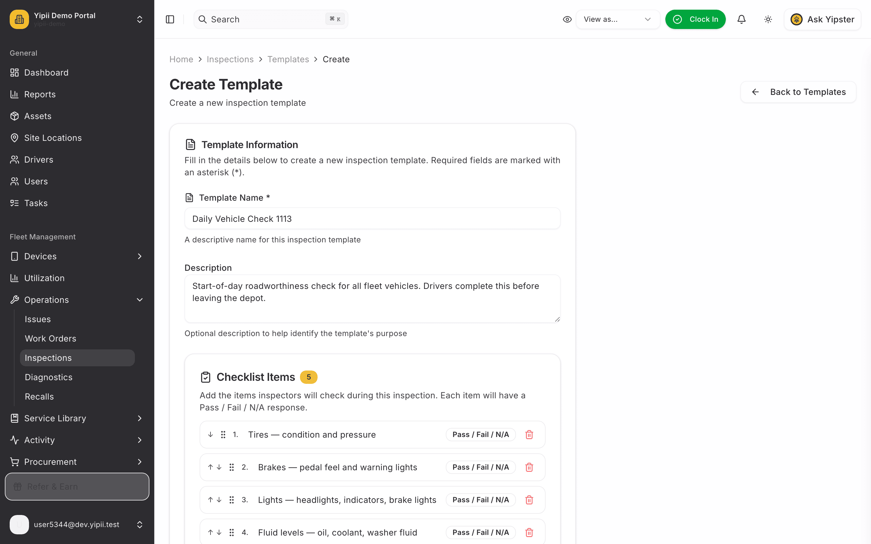 Checklist items added - desktop