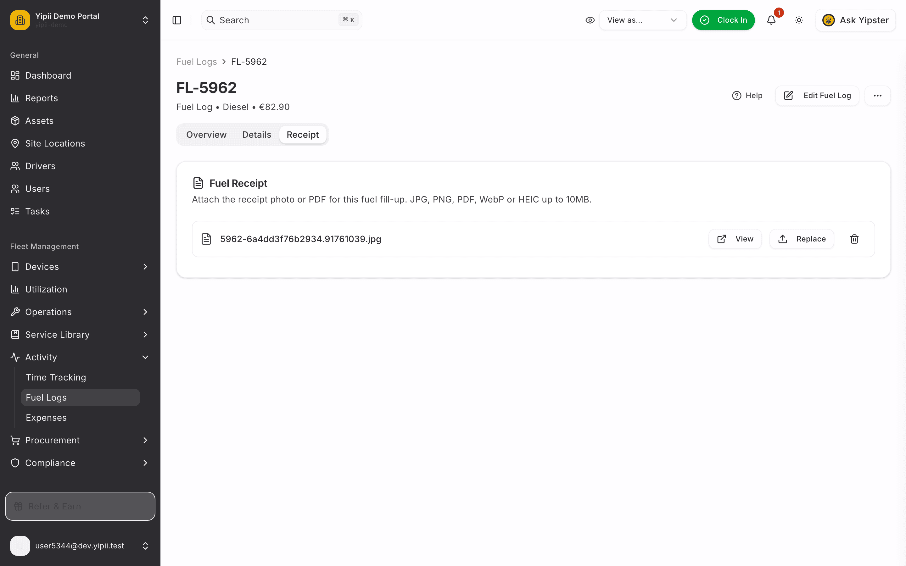 Receipt attached - desktop