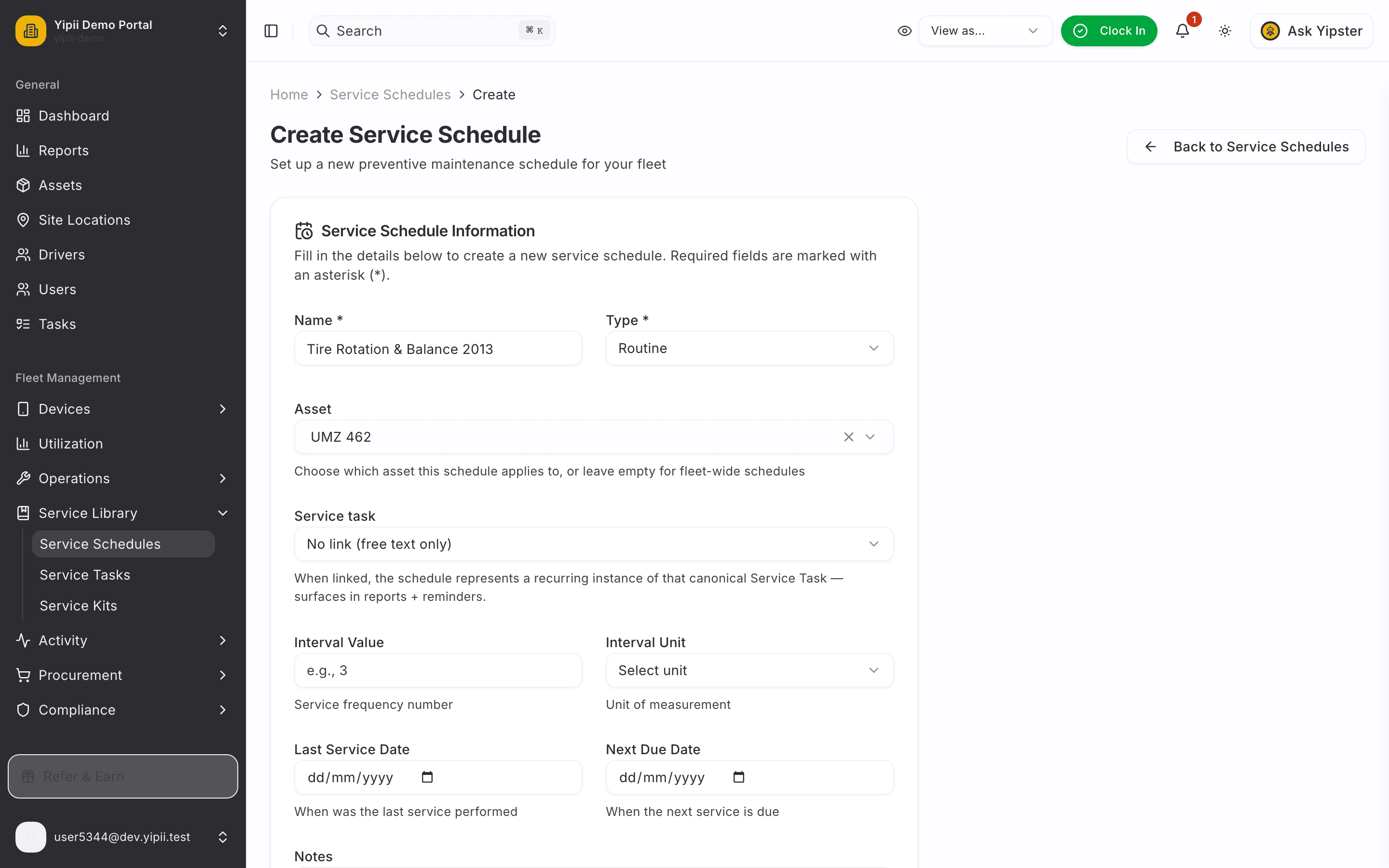 Create form details - desktop